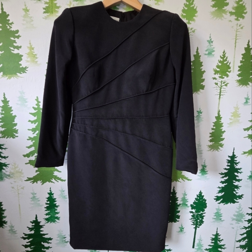 Saks Fifth Avenue Travilla Vintage Black Long Sleeve Dress
